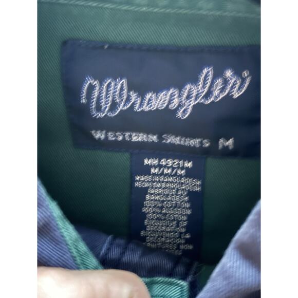 Vintage Men’s Wrangler Western Shirt M Brushpopper Yoke Pearl Snaps - Picture 5 of 5